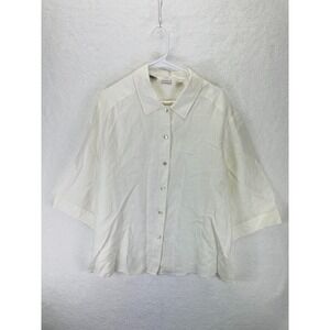 Malcolm & Co. Men's Irish Linen Shirt Off White Ivory Size 2XL